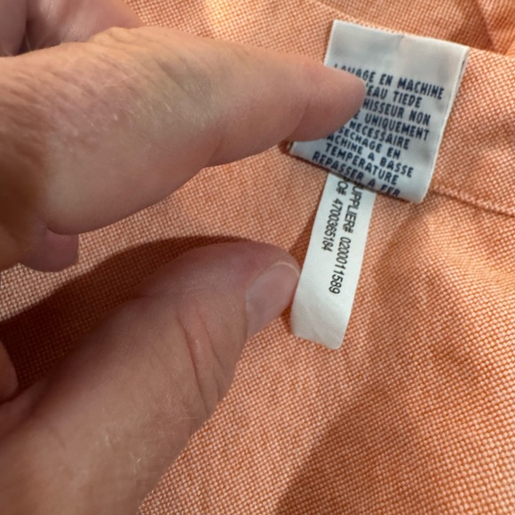 Ralph Lauren Men's Peach Button Short Sleeve Shirt Size Medium Slim Fit - Picture 12 of 12